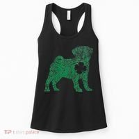 Pug Dog Shamrock St Patrick's Day Saint Paddy's Irish Women's Tank Top thumb 0