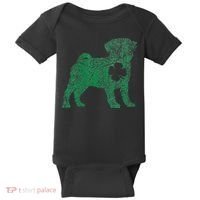 Pug Dog Shamrock St Patrick's Day Saint Paddy's Irish Baby Bodysuit thumb 0