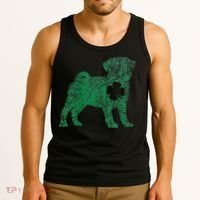 Pug Dog Shamrock St Patrick's Day Saint Paddy's Irish Tank Top thumb 3