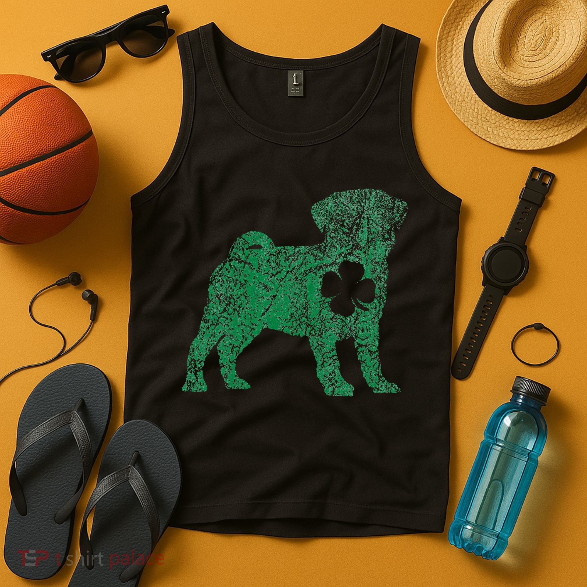 Pug Dog Shamrock St Patrick's Day Saint Paddy's Irish Tank Top