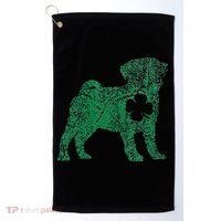 Pug Dog Shamrock St Patrick's Day Saint Paddy's Irish Golf Towel thumb 0