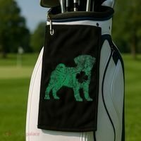 Pug Dog Shamrock St Patrick's Day Saint Paddy's Irish Golf Towel thumb 2