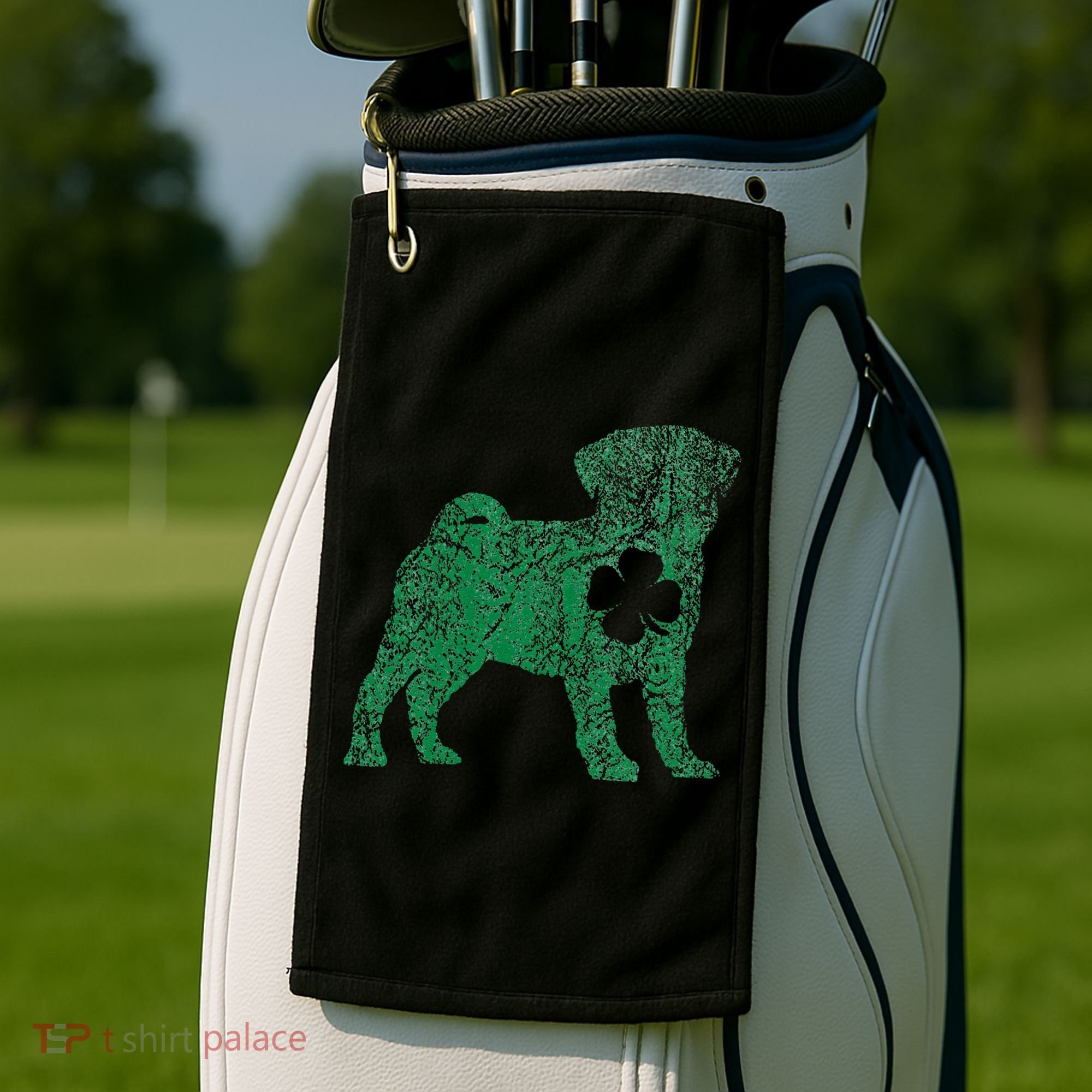Pug Dog Shamrock St Patrick's Day Saint Paddy's Irish Golf Towel
