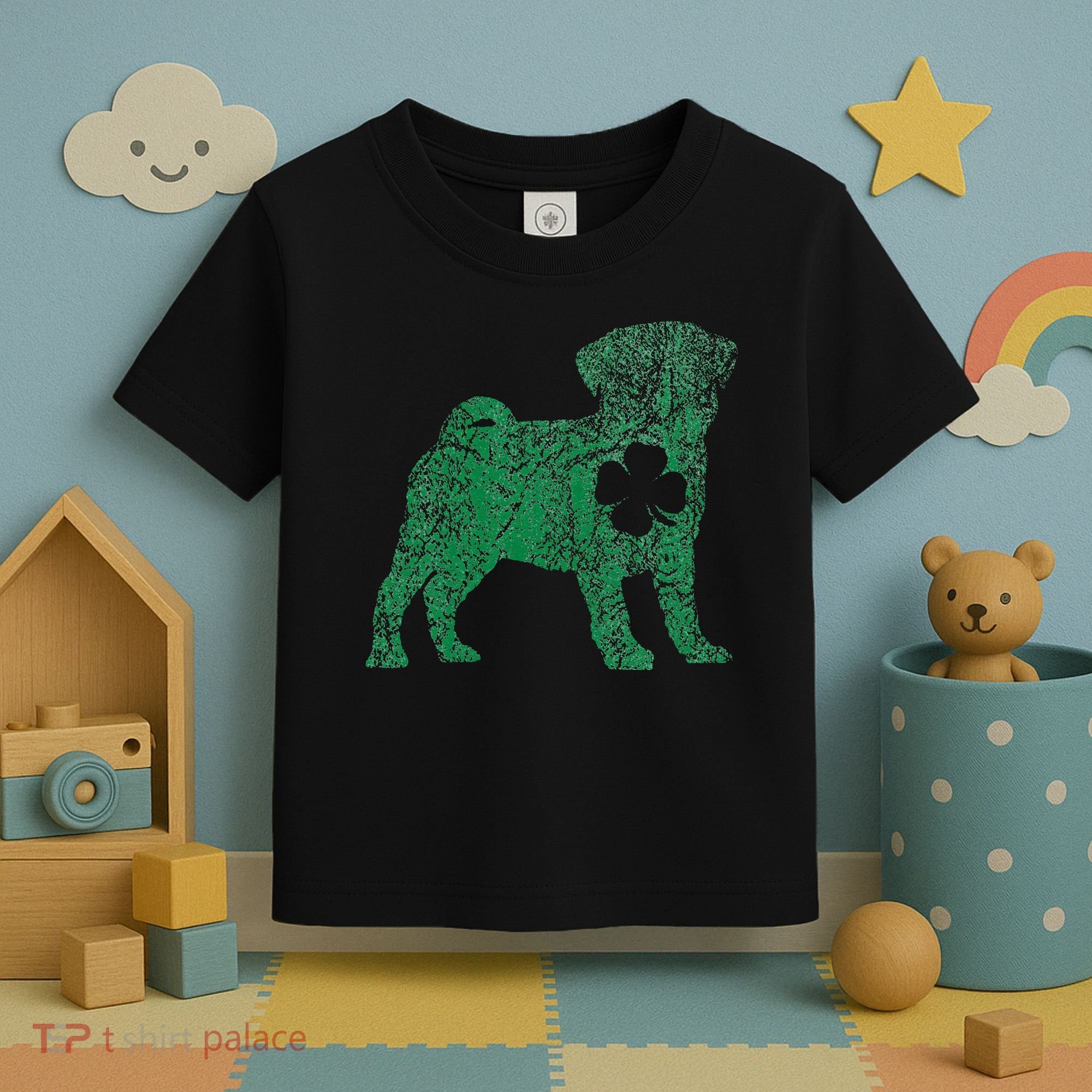 Pug Dog Shamrock St Patrick's Day Saint Paddy's Irish Toddler T-Shirt