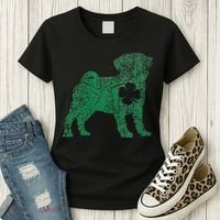 Pug Dog Shamrock St Patrick's Day Saint Paddy's Irish Women's T-Shirt thumb 3
