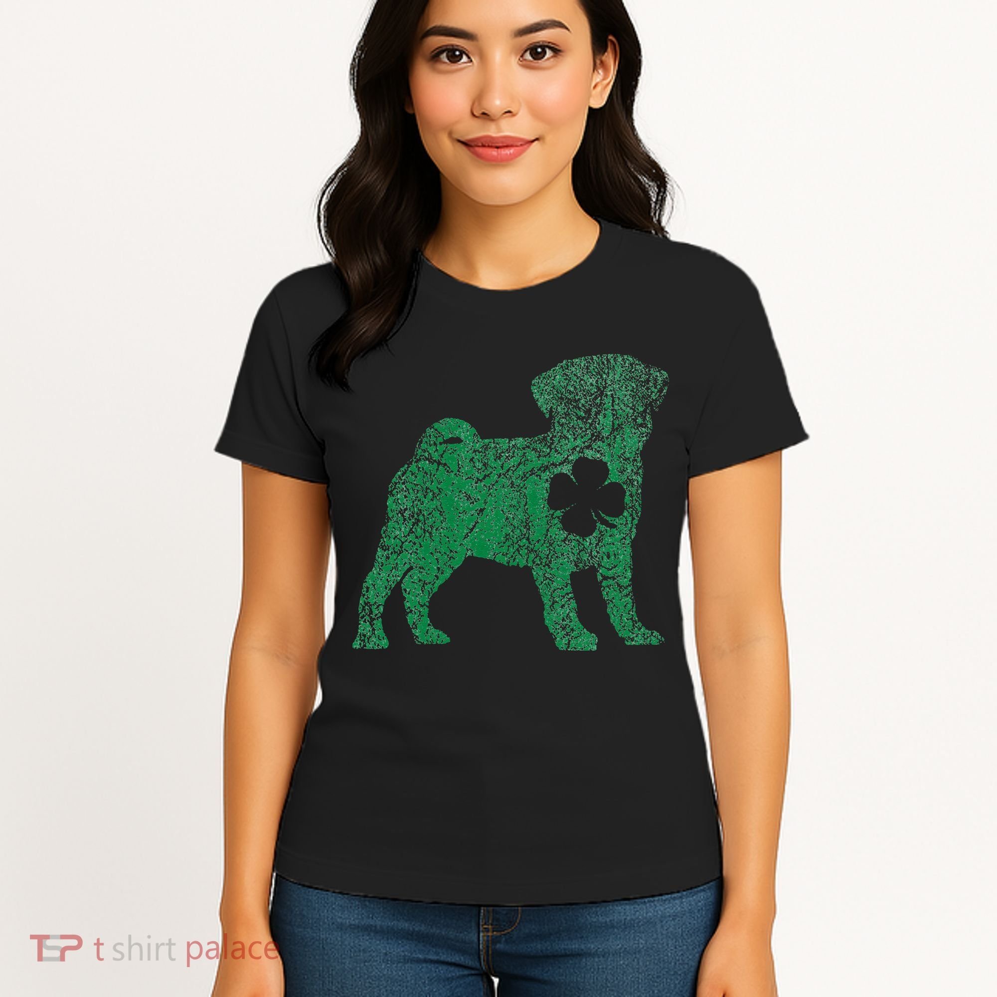 Pug Dog Shamrock St Patrick's Day Saint Paddy's Irish Women's T-Shirt