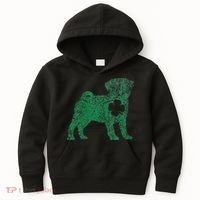 Pug Dog Shamrock St Patrick's Day Saint Paddy's Irish Kids Hoodie thumb 0