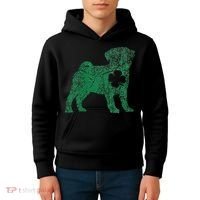 Pug Dog Shamrock St Patrick's Day Saint Paddy's Irish Kids Hoodie thumb 4