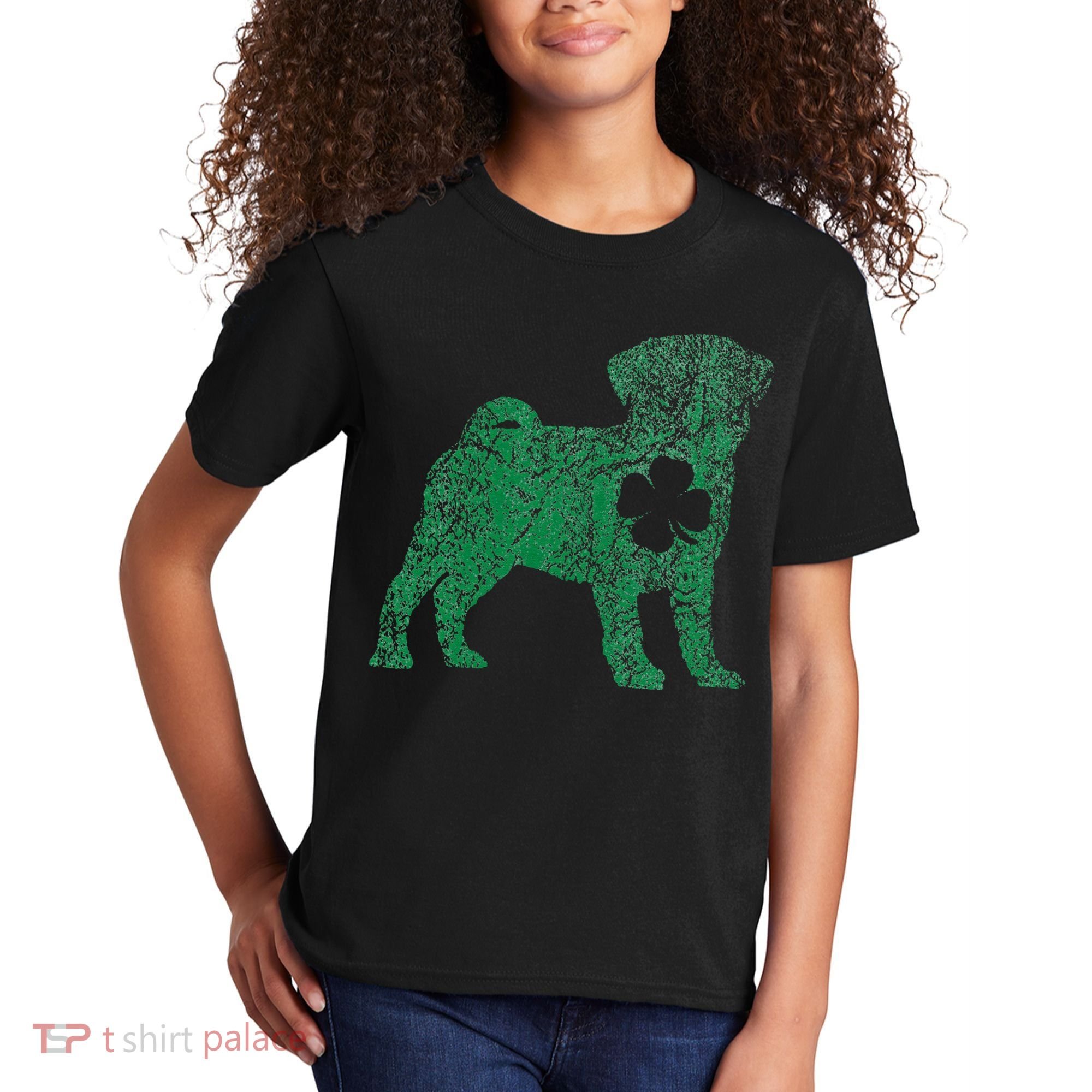 Pug Dog Shamrock St Patrick's Day Saint Paddy's Irish Kids T-Shirt