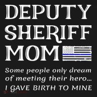 Proud Deputy Sheriff Mom Mother Thin Blue Line American Flag Funny Gift USA-Made Doggie Bandana thumb 2