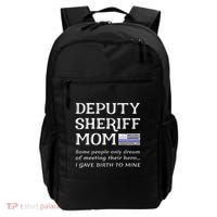 Proud Deputy Sheriff Mom Mother Thin Blue Line American Flag Funny Gift Backpack thumb 0