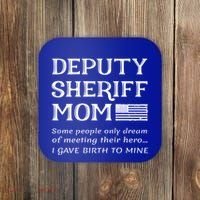 Proud Deputy Sheriff Mom Mother Thin Blue Line American Flag Funny Gift Coaster thumb 0