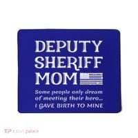 Proud Deputy Sheriff Mom Mother Thin Blue Line American Flag Funny Gift Mousepad thumb 0