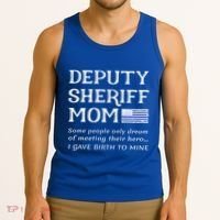 Proud Deputy Sheriff Mom Mother Thin Blue Line American Flag Funny Gift Tank Top thumb 3
