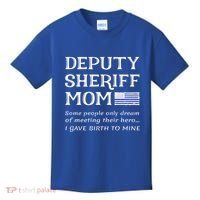 Proud Deputy Sheriff Mom Mother Thin Blue Line American Flag Funny Gift Kids T-Shirt thumb 0