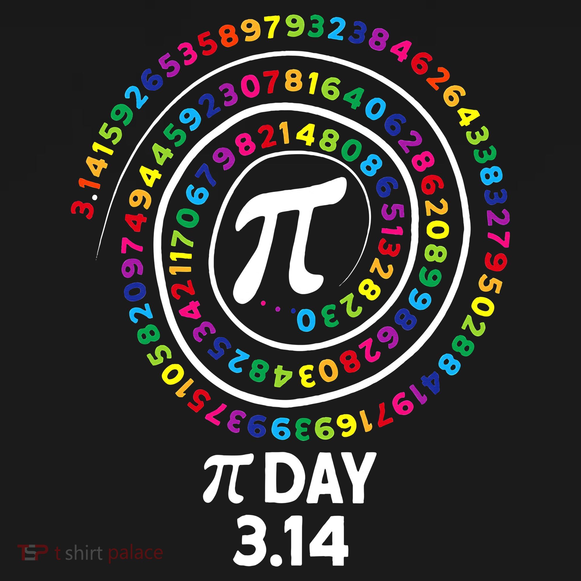 Pi Day Spiral Color Numbers 3 14 Happy Pi Day T-Shirt