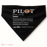 Pilot Definition Shirts Who Lover Funny Airplane Aircraft USA-Made Doggie Bandana thumb 0