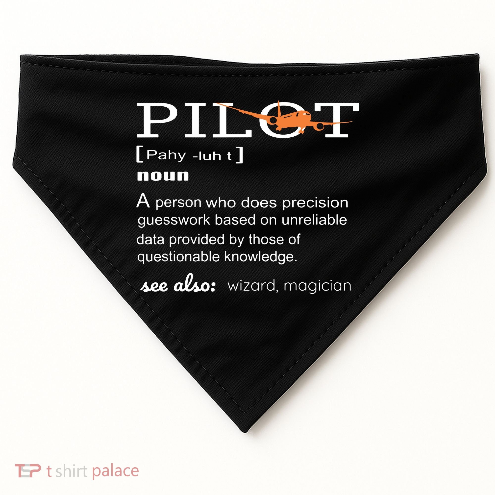 Pilot Definition Shirts Who Lover Funny Airplane Aircraft USA-Made Doggie Bandana