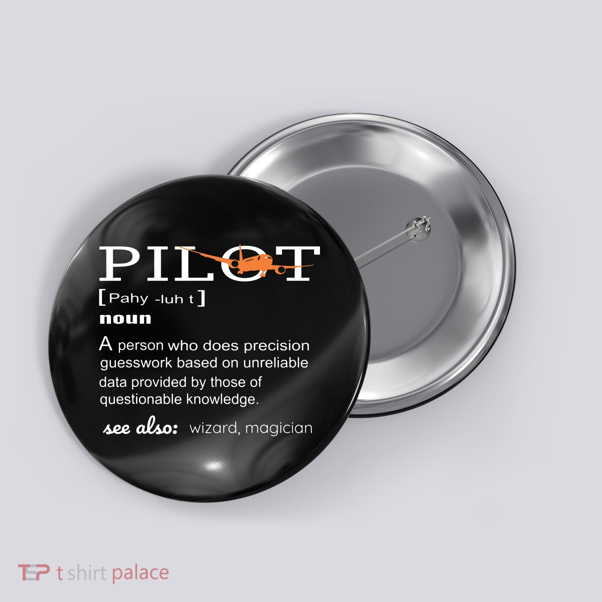 Pilot Definition Shirts Who Lover Funny Airplane Aircraft Button