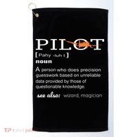 Pilot Definition Shirts Who Lover Funny Airplane Aircraft Golf Towel thumb 0