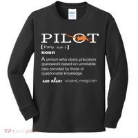Pilot Definition Shirts Who Lover Funny Airplane Aircraft Kids Long Sleeve Shirt thumb 0