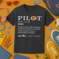 Pilot Definition Shirts Who Lover Funny Airplane Aircraft Kids T-Shirt thumb 3