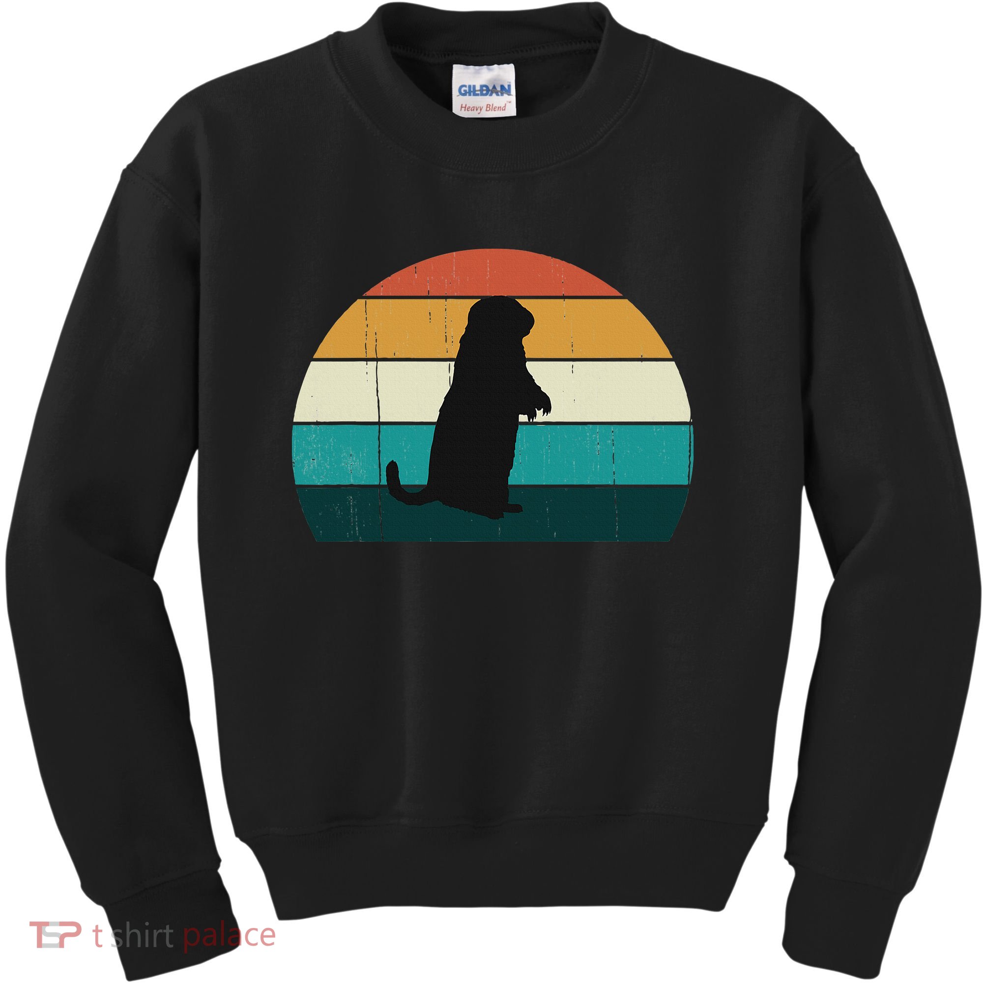 Prairie Dog Sunset Cool Vintage Ground Squirrel Gift Kids Sweatshirt