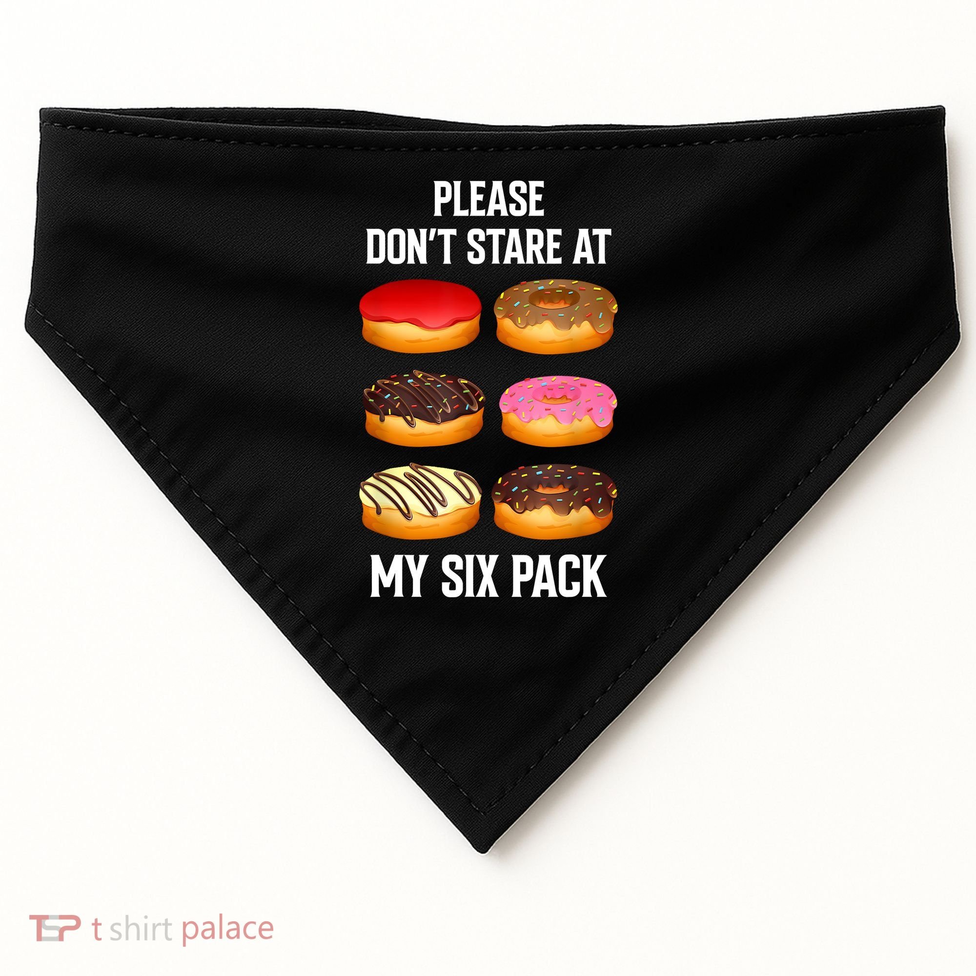 Please Dont Stare At My Six Pack Donuts Abs Six Pack Workout USA-Made Doggie Bandana