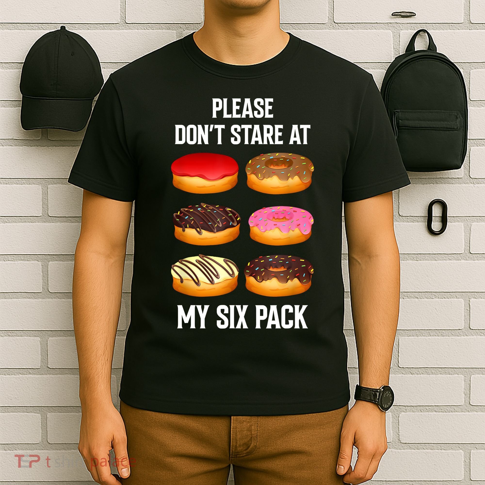 Please Dont Stare At My Six Pack Donuts Abs Six Pack Workout T-Shirt
