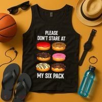 Please Dont Stare At My Six Pack Donuts Abs Six Pack Workout Tank Top thumb 4