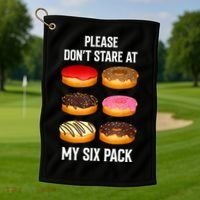 Please Dont Stare At My Six Pack Donuts Abs Six Pack Workout Golf Towel thumb 1