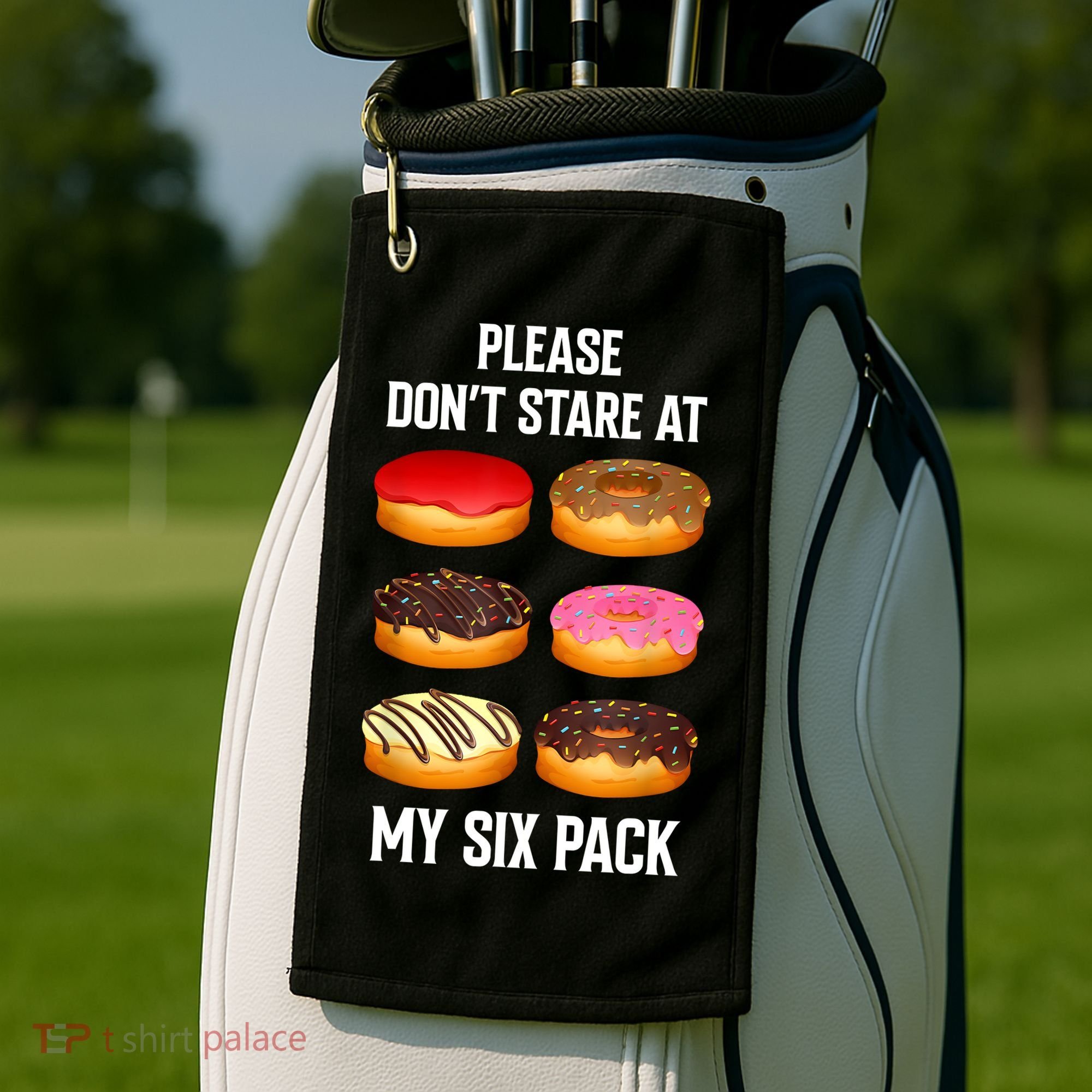 Please Dont Stare At My Six Pack Donuts Abs Six Pack Workout Golf Towel