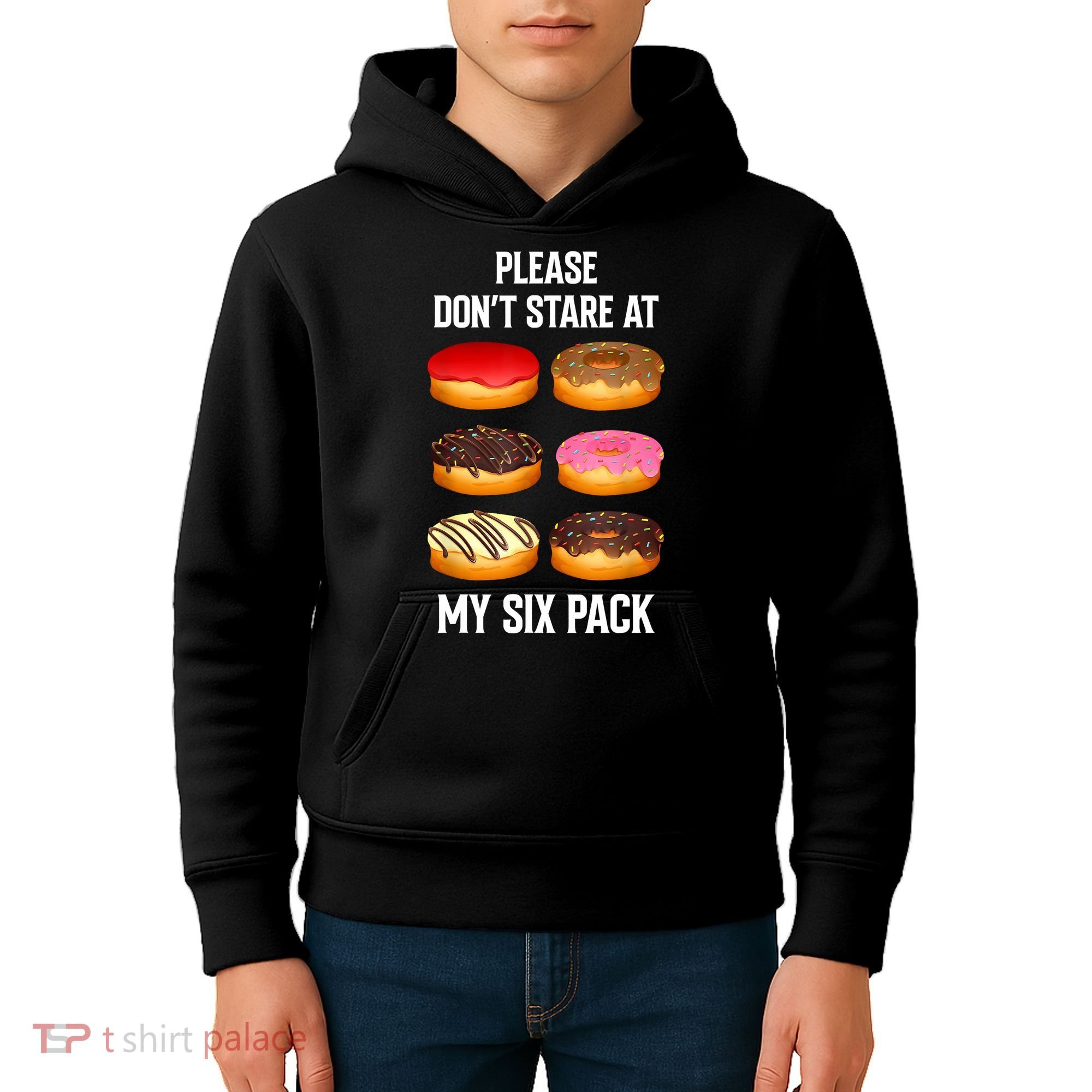 Please Dont Stare At My Six Pack Donuts Abs Six Pack Workout Kids Hoodie
