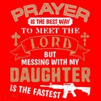 Proud Daddy Saying If You Mess With My Daughter Funny Dad Meaningful Gift Santa Hat thumb 1