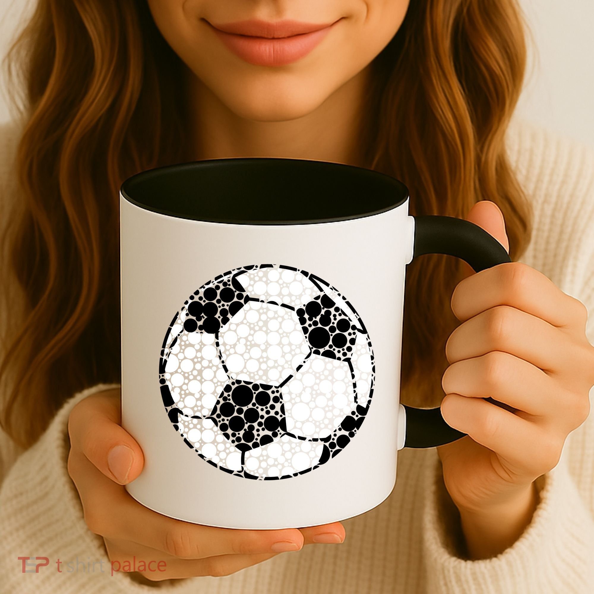 Polka Dots Soccer Ball Coffee Mug
