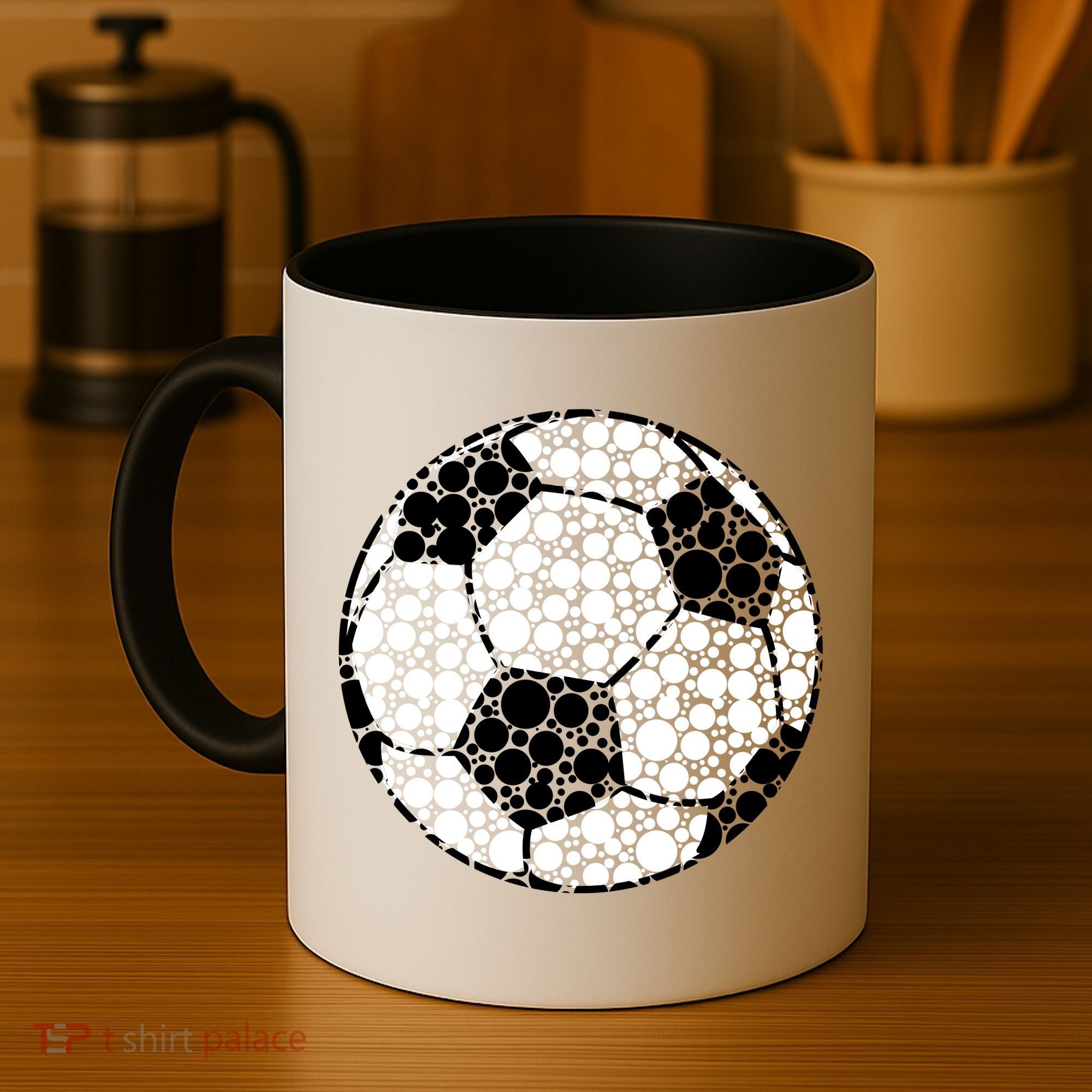 Polka Dots Soccer Ball Coffee Mug