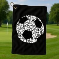 Polka Dots Soccer Ball Golf Towel thumb 1