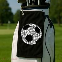 Polka Dots Soccer Ball Golf Towel thumb 2