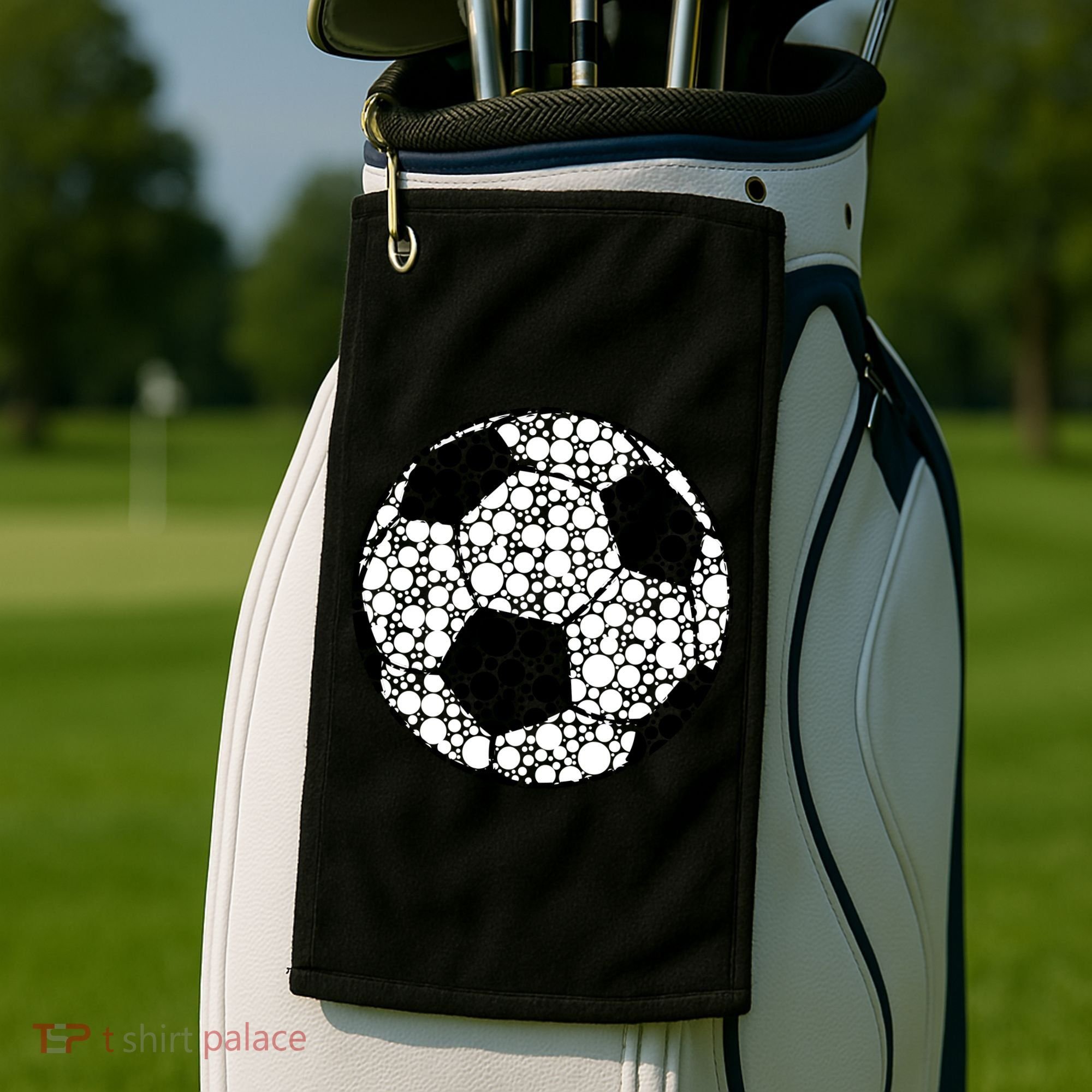 Polka Dots Soccer Ball Golf Towel