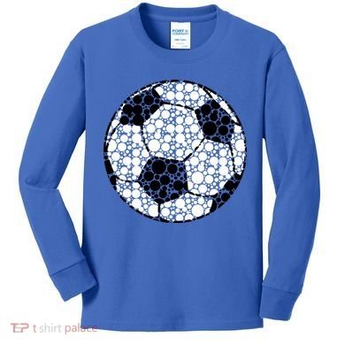 Polka Dots Soccer Ball Kids Long Sleeve Shirt