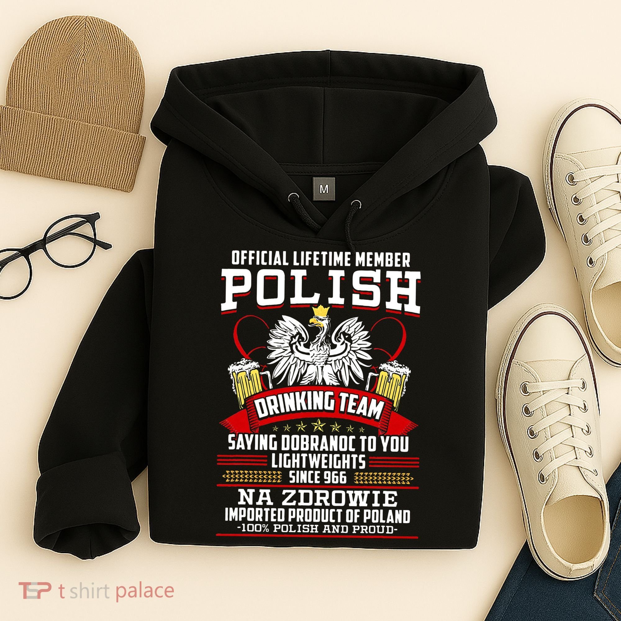 Polish Drinking Team Dobranoc Goodnight Dyngus Day Polska Hoodie