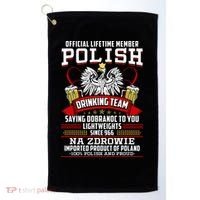 Polish Drinking Team Dobranoc Goodnight Dyngus Day Polska Golf Towel thumb 0