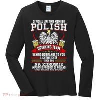 Polish Drinking Team Dobranoc Goodnight Dyngus Day Polska Women's Long Sleeve Shirt thumb 0