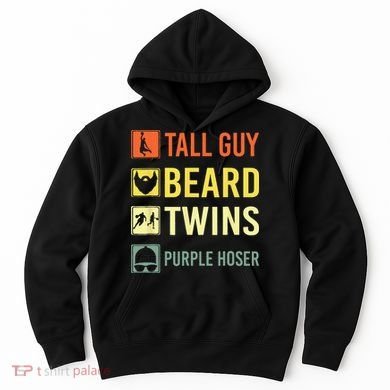 Perfect Dude Tall Guy Beard Twins Purple Hoser Dude Hoodie