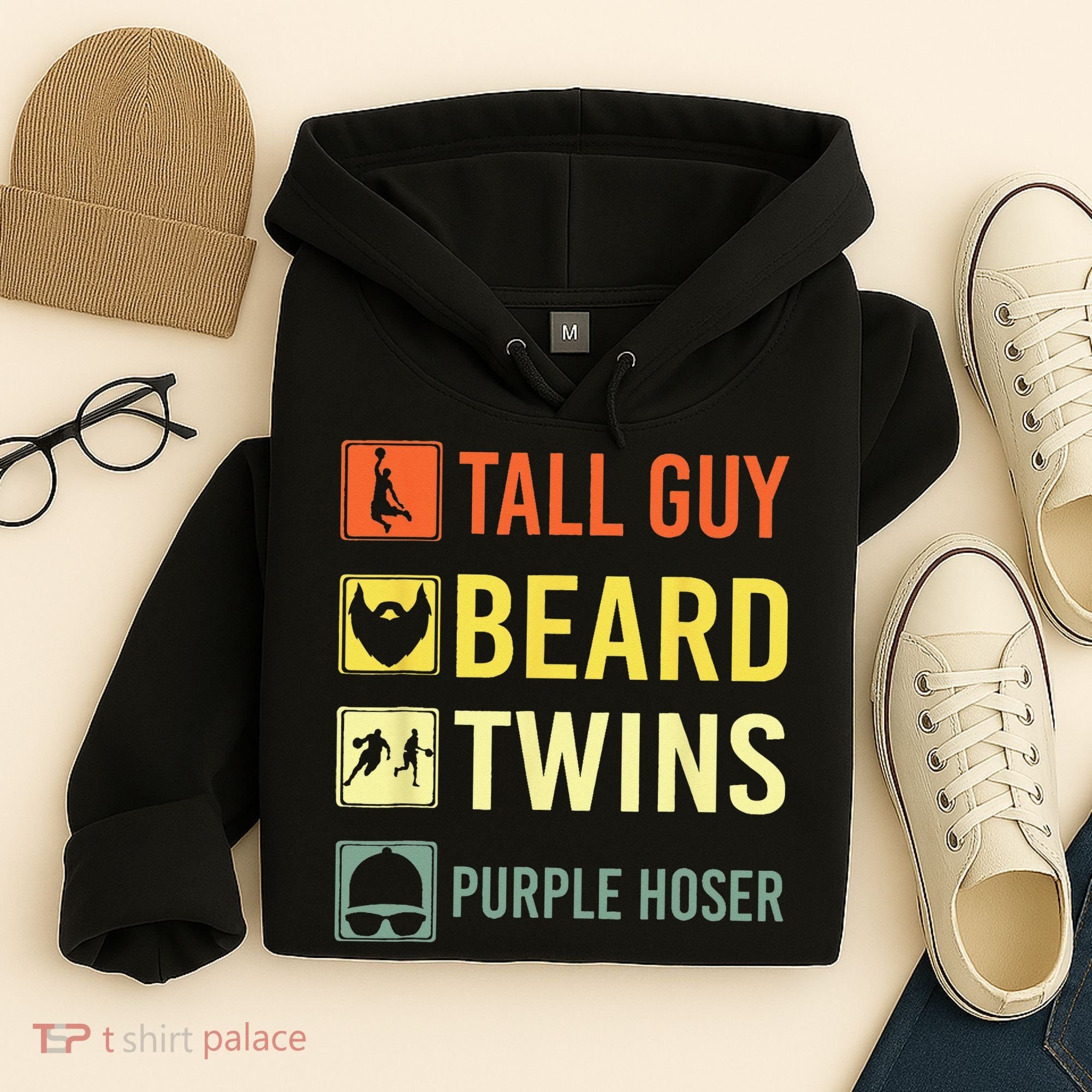 Perfect Dude Tall Guy Beard Twins Purple Hoser Dude Hoodie