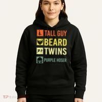 Perfect Dude Tall Guy Beard Twins Purple Hoser Dude Hoodie thumb 5