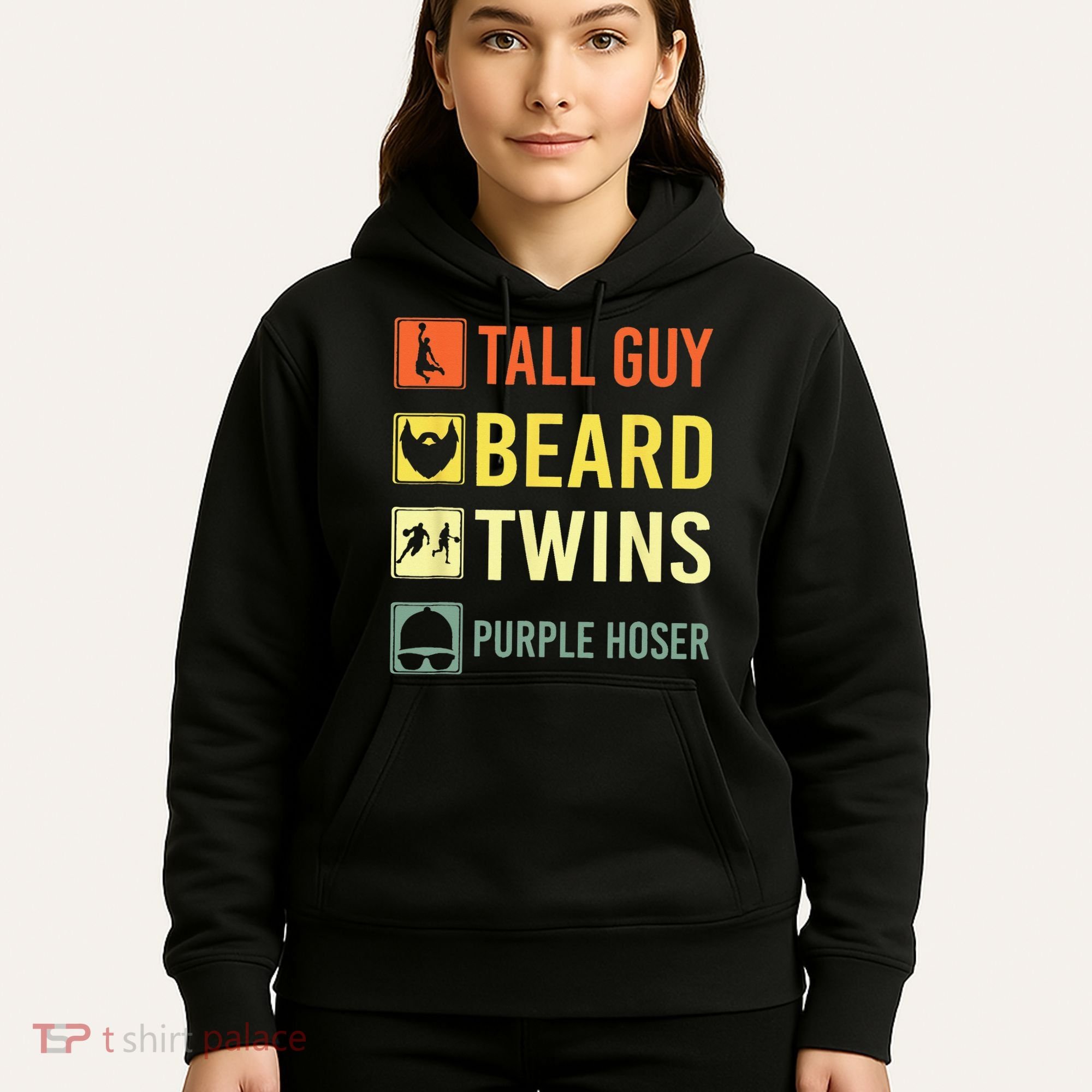 Perfect Dude Tall Guy Beard Twins Purple Hoser Dude Hoodie