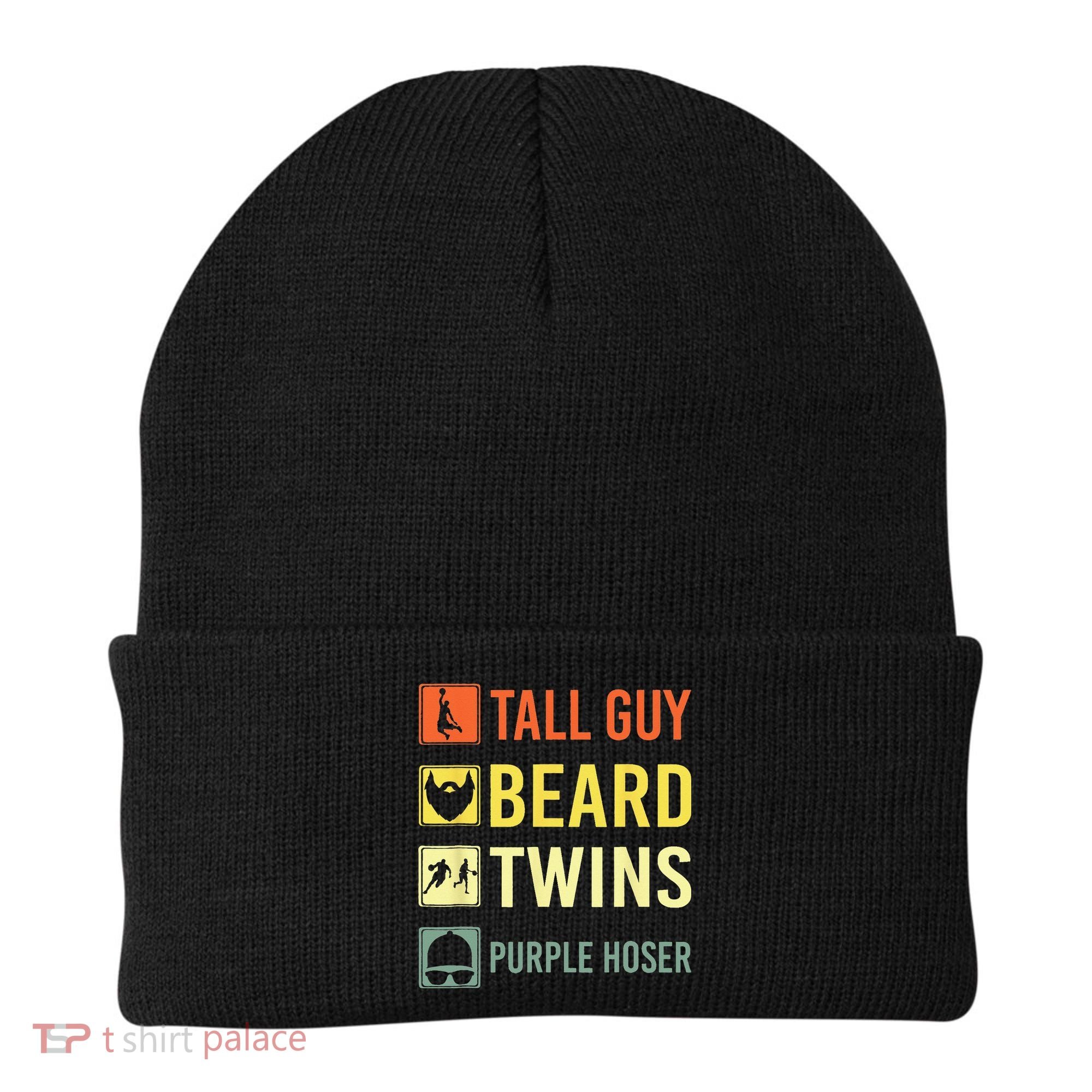 Perfect Dude Tall Guy Beard Twins Purple Hoser Dude Beanie