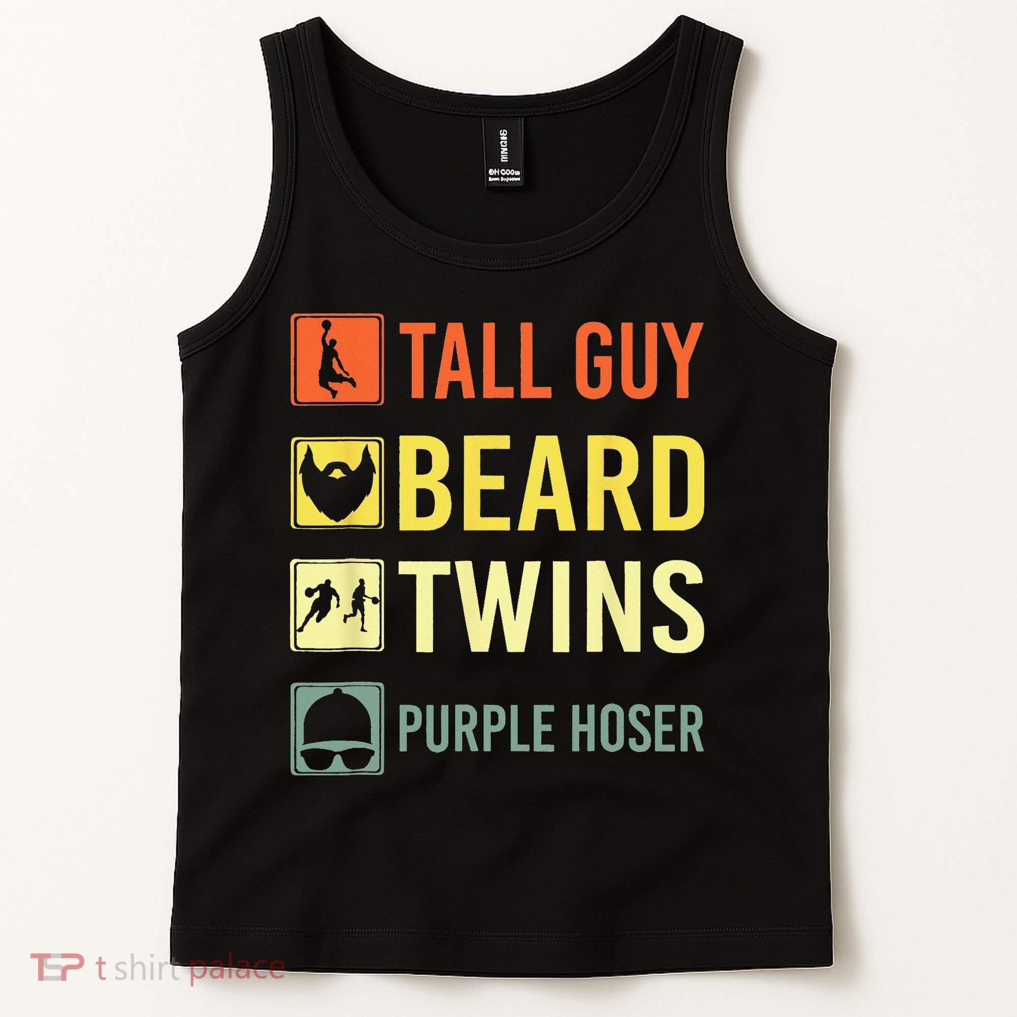 Perfect Dude Tall Guy Beard Twins Purple Hoser Dude Tank Top