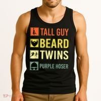 Perfect Dude Tall Guy Beard Twins Purple Hoser Dude Tank Top thumb 3